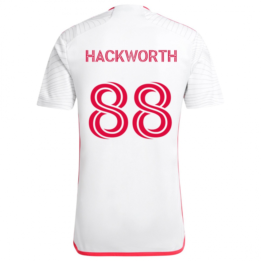 Niño Camiseta Larsen Hackworth #88 Blanco Rojo 2ª Equipación 2024/25 La Camisa Chile