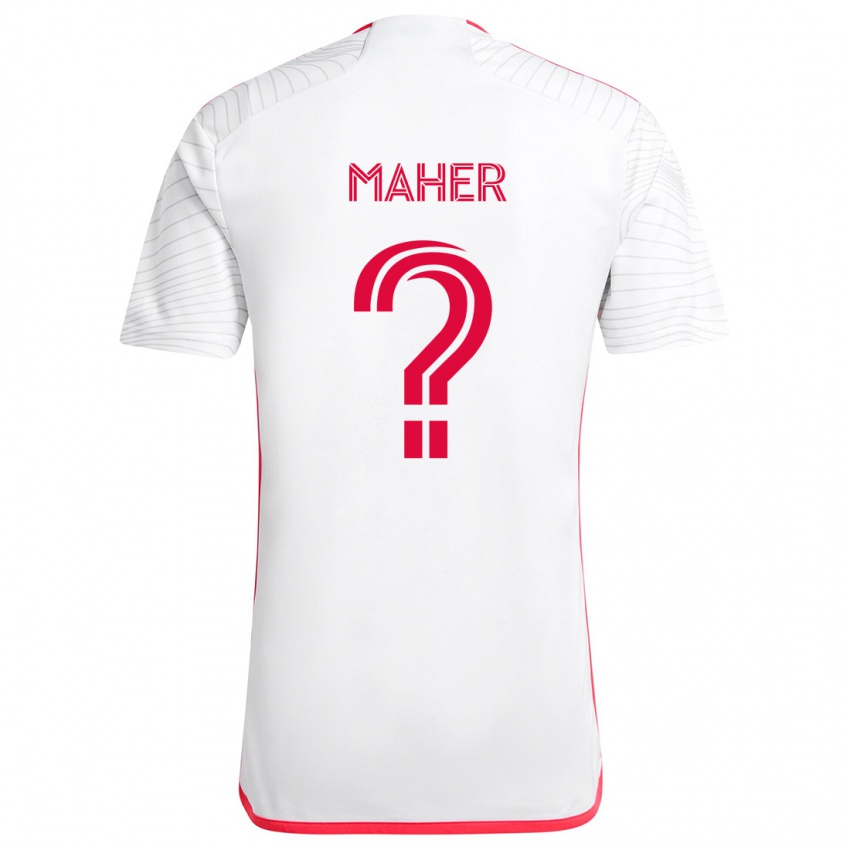 Niño Camiseta Josh Maher #0 Blanco Rojo 2ª Equipación 2024/25 La Camisa Chile