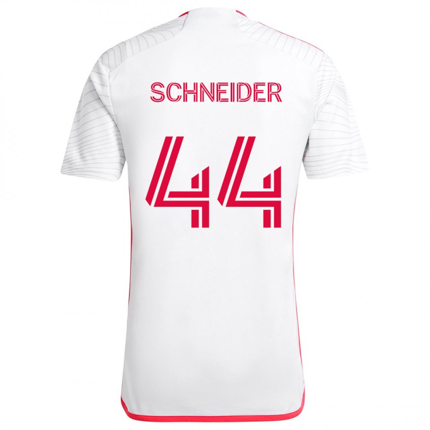 Niño Camiseta Max Schneider #44 Blanco Rojo 2ª Equipación 2024/25 La Camisa Chile