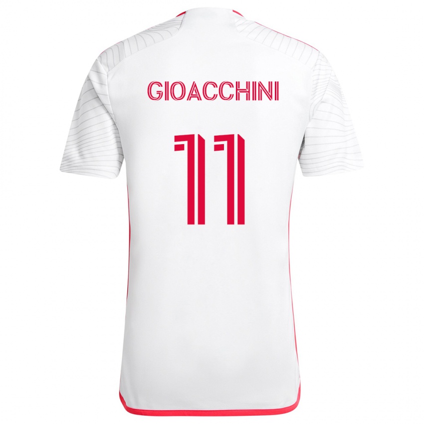 Niño Camiseta Nicholas Gioacchini #11 Blanco Rojo 2ª Equipación 2024/25 La Camisa Chile