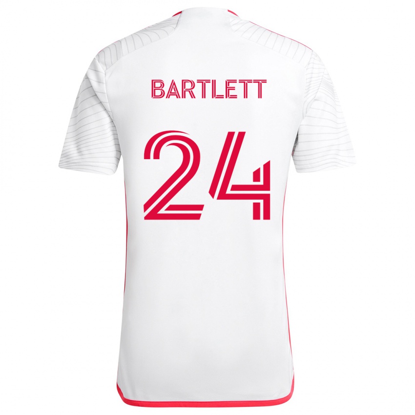 Niño Camiseta Lucas Bartlett #24 Blanco Rojo 2ª Equipación 2024/25 La Camisa Chile