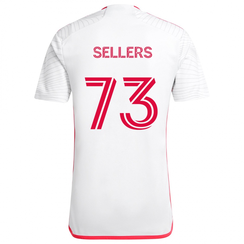 Niño Camiseta Braydon Sellers #73 Blanco Rojo 2ª Equipación 2024/25 La Camisa Chile