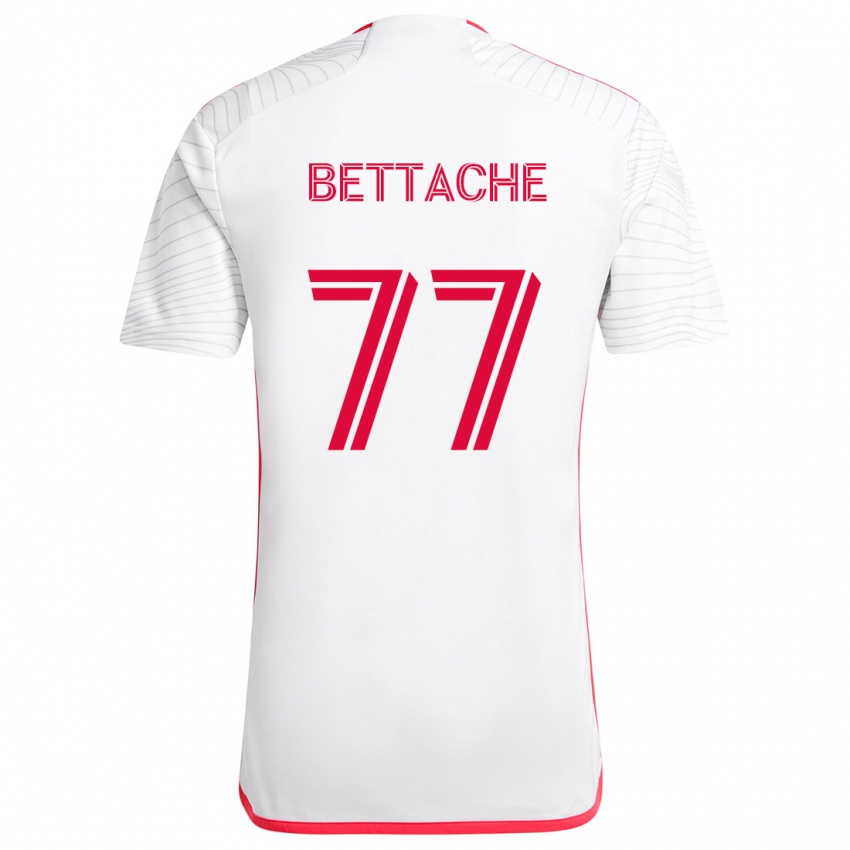 Niño Camiseta Faysal Bettache #77 Blanco Rojo 2ª Equipación 2024/25 La Camisa Chile