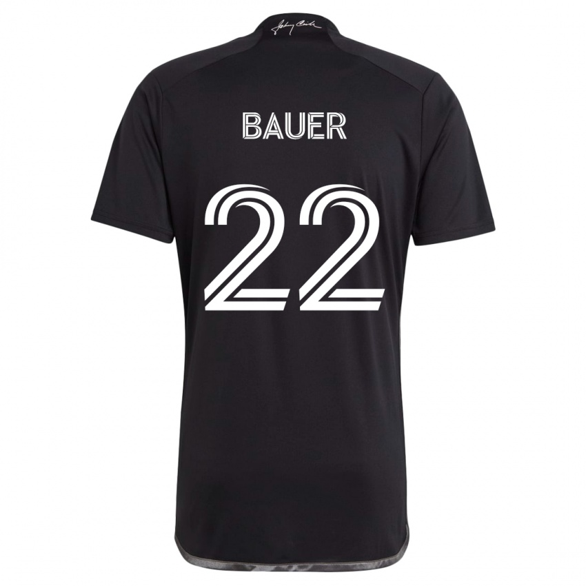 Niño Camiseta Josh Bauer #22 Negro 2ª Equipación 2024/25 La Camisa Chile