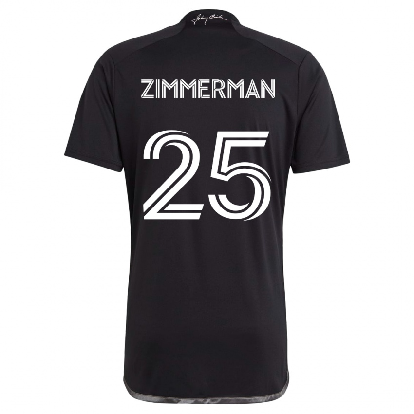 Niño Camiseta Walker Zimmerman #25 Negro 2ª Equipación 2024/25 La Camisa Chile