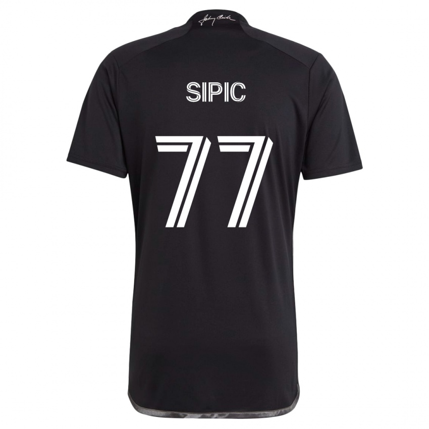 Niño Camiseta Adem Sipić #77 Negro 2ª Equipación 2024/25 La Camisa Chile