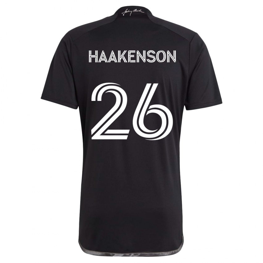 Niño Camiseta Luke Haakenson #26 Negro 2ª Equipación 2024/25 La Camisa Chile