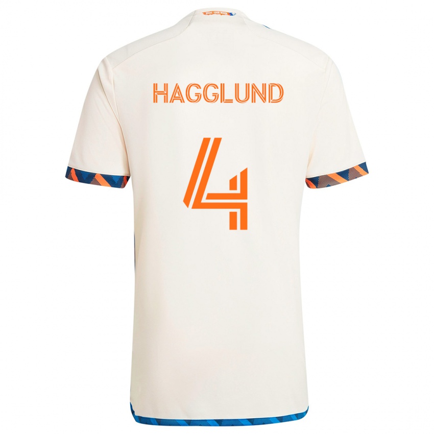 Niño Camiseta Nick Hagglund #4 Blanco Naranja 2ª Equipación 2024/25 La Camisa Chile