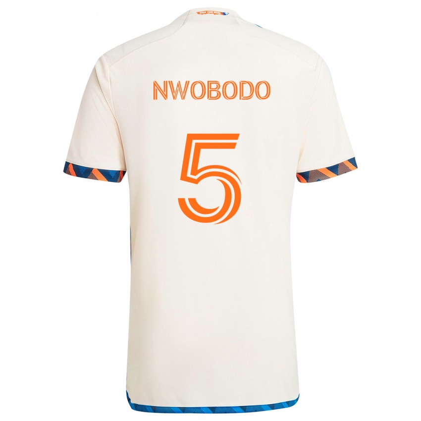 Niño Camiseta Obinna Nwobodo #5 Blanco Naranja 2ª Equipación 2024/25 La Camisa Chile