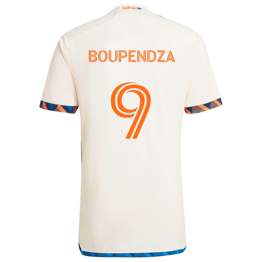 Niño Camiseta Aaron Boupendza #9 Blanco Naranja 2ª Equipación 2024/25 La Camisa Chile