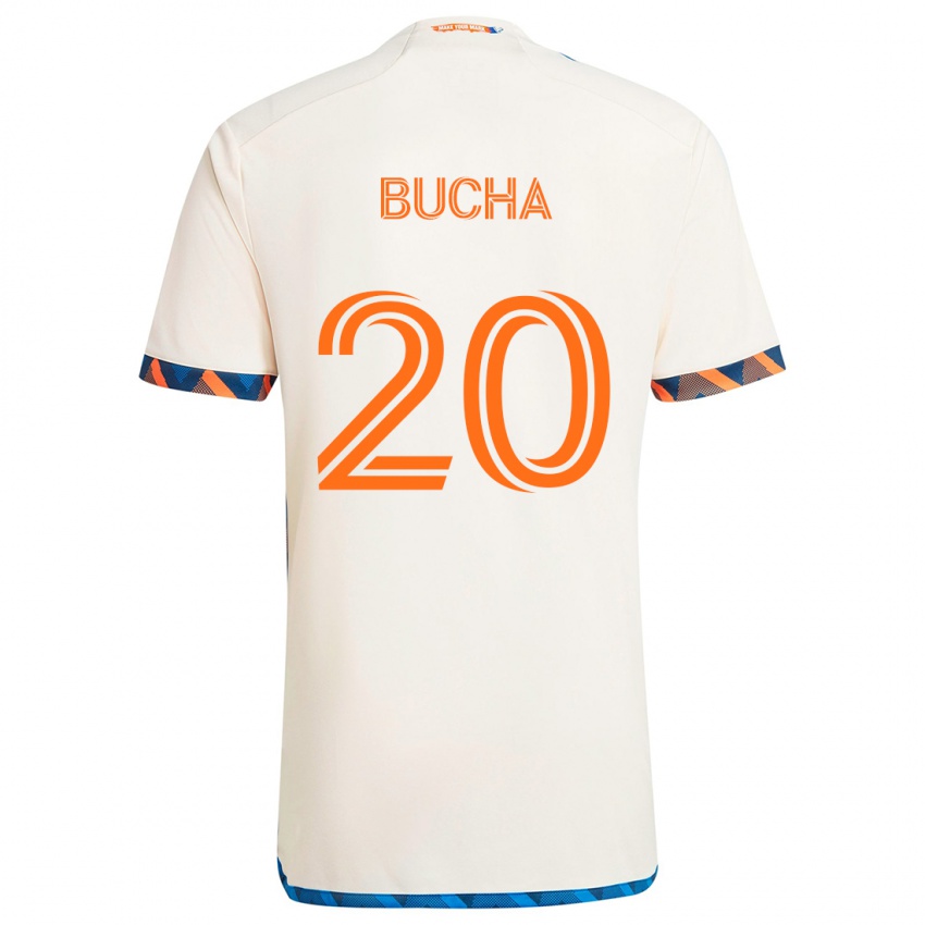 Niño Camiseta Pavel Bucha #20 Blanco Naranja 2ª Equipación 2024/25 La Camisa Chile