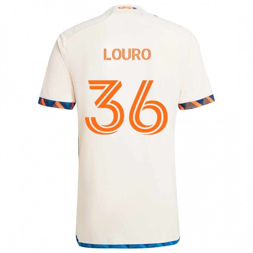 Niño Camiseta Evan Louro #36 Blanco Naranja 2ª Equipación 2024/25 La Camisa Chile