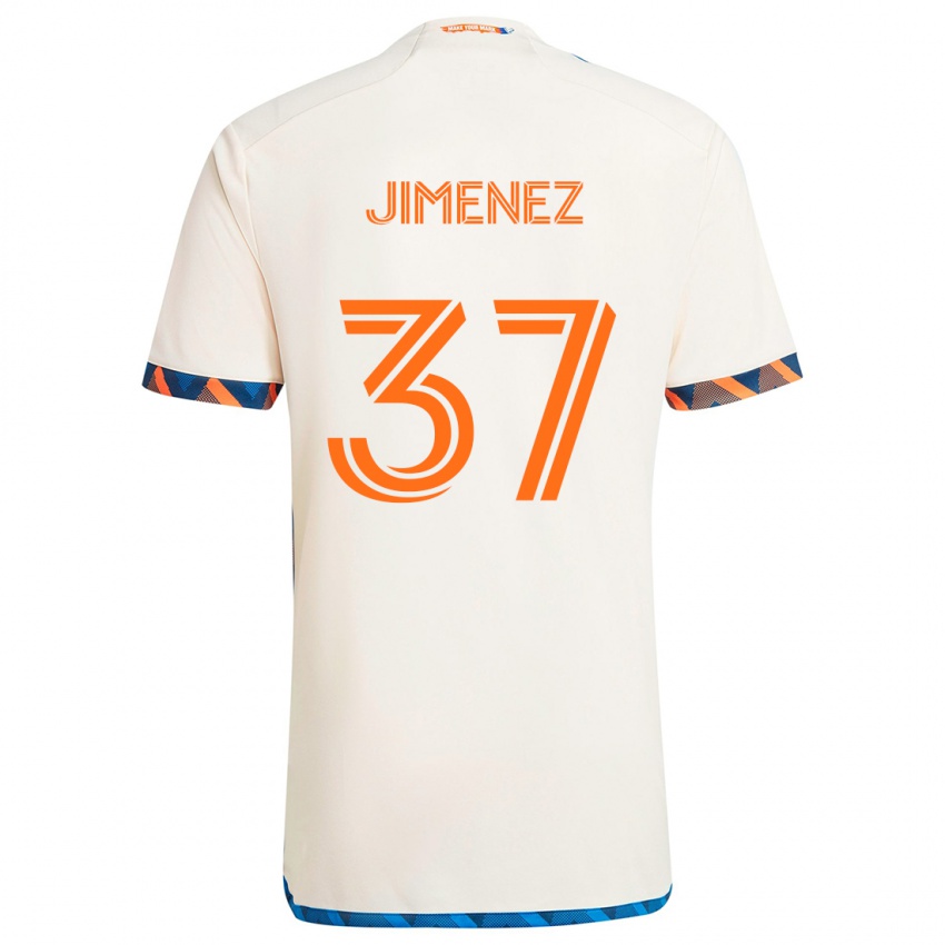 Niño Camiseta Stiven Jimenez #37 Blanco Naranja 2ª Equipación 2024/25 La Camisa Chile