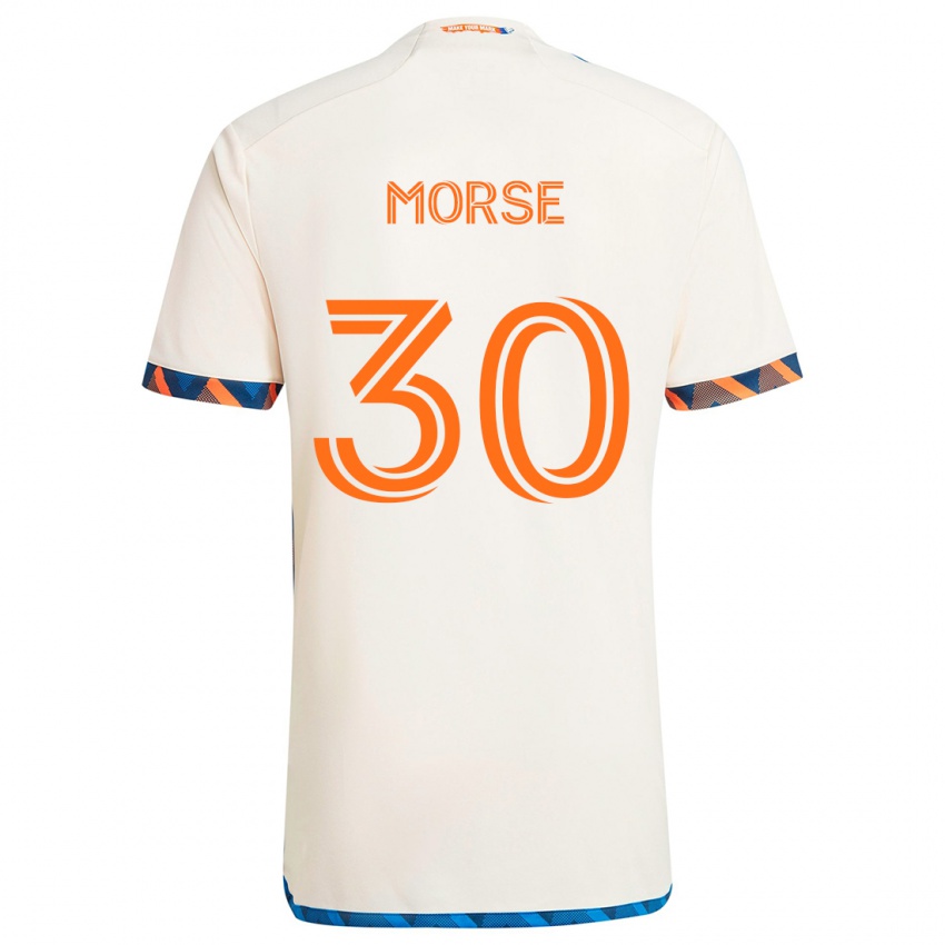 Niño Camiseta Hunter Morse #30 Blanco Naranja 2ª Equipación 2024/25 La Camisa Chile