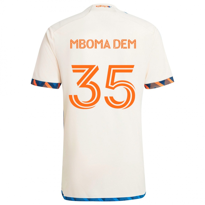 Niño Camiseta Kenji Mboma Dem #35 Blanco Naranja 2ª Equipación 2024/25 La Camisa Chile