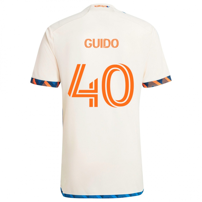 Niño Camiseta Alejandro Guido #40 Blanco Naranja 2ª Equipación 2024/25 La Camisa Chile