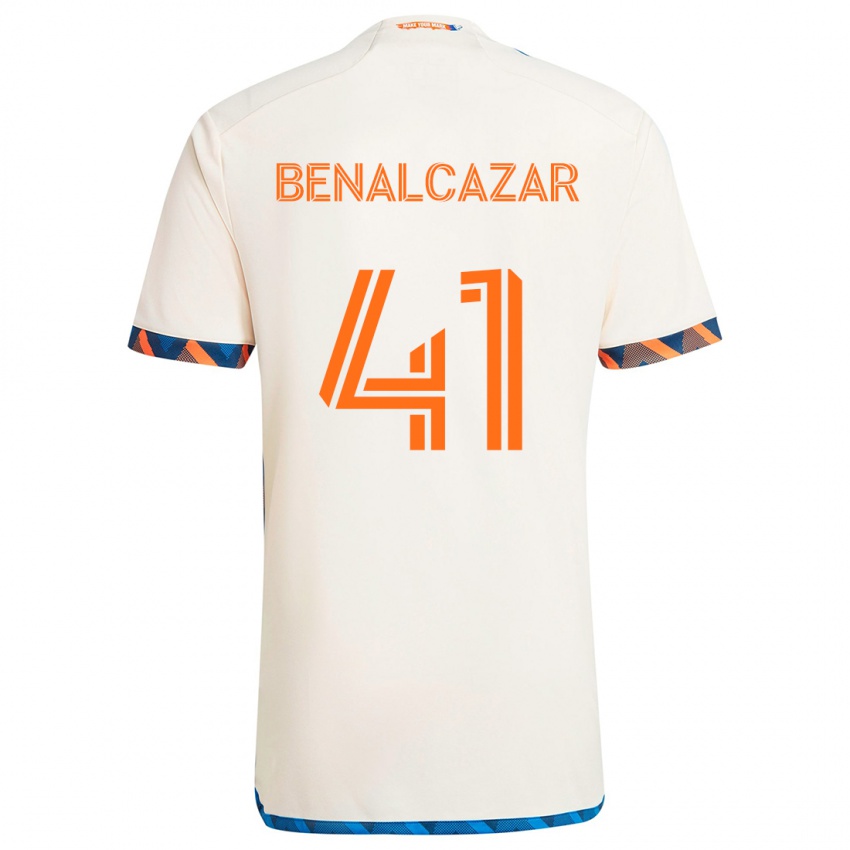 Niño Camiseta Nico Benalcázar #41 Blanco Naranja 2ª Equipación 2024/25 La Camisa Chile