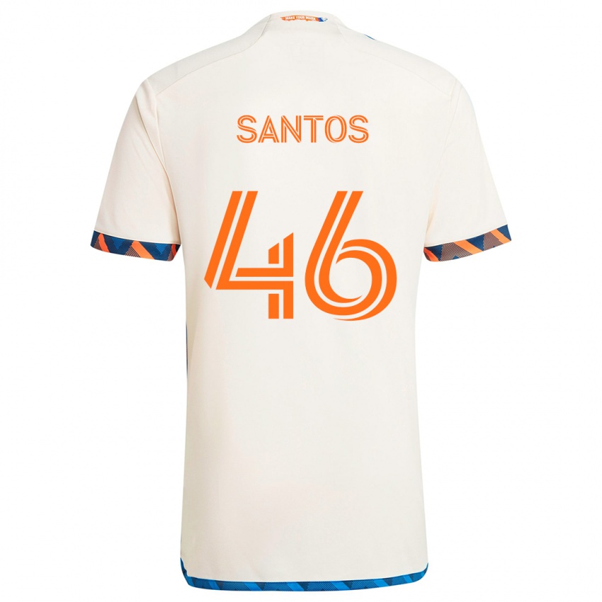 Niño Camiseta Guilherme Santos #46 Blanco Naranja 2ª Equipación 2024/25 La Camisa Chile