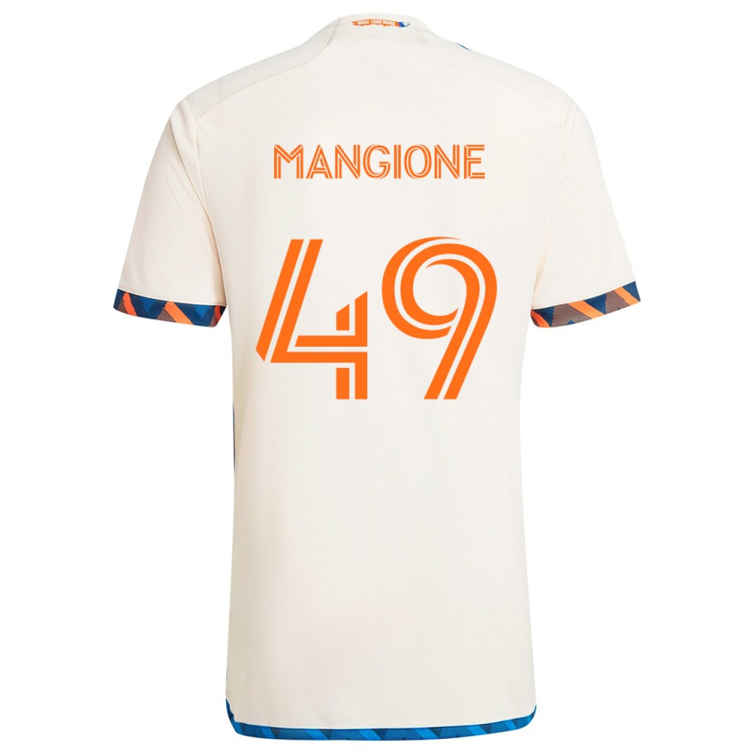 Niño Camiseta Peter Mangione #49 Blanco Naranja 2ª Equipación 2024/25 La Camisa Chile