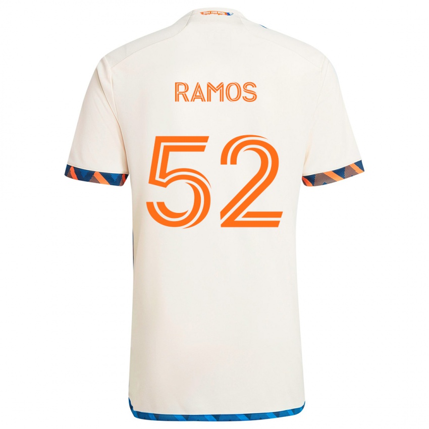 Niño Camiseta Yair Ramos #52 Blanco Naranja 2ª Equipación 2024/25 La Camisa Chile