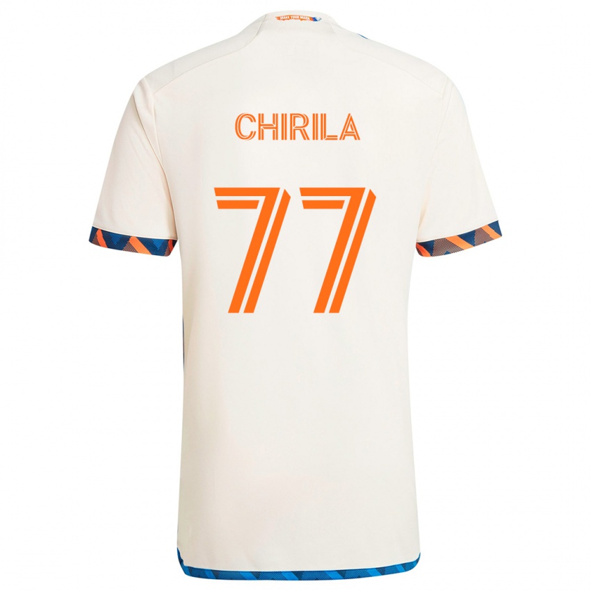 Niño Camiseta Stefan Chirila #77 Blanco Naranja 2ª Equipación 2024/25 La Camisa Chile