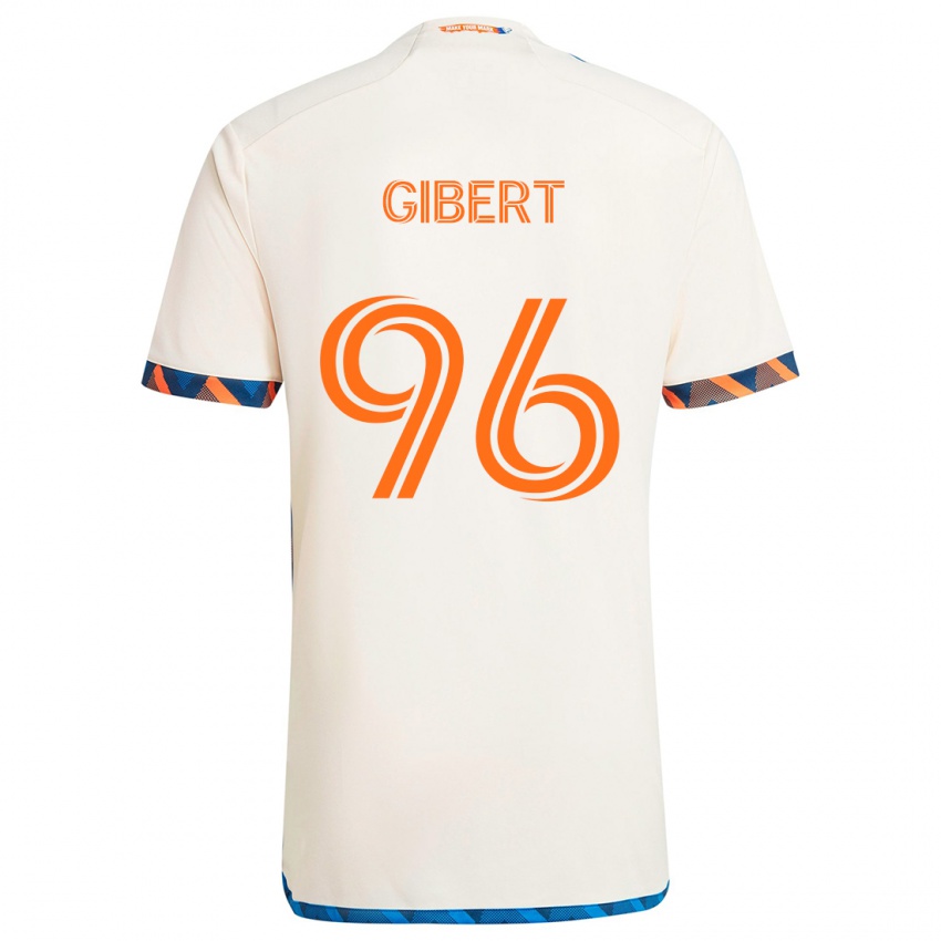 Niño Camiseta Gaël Gibert #96 Blanco Naranja 2ª Equipación 2024/25 La Camisa Chile