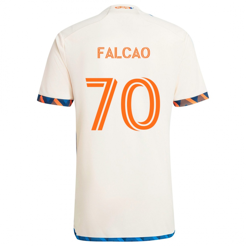 Niño Camiseta Kiano Falcao #70 Blanco Naranja 2ª Equipación 2024/25 La Camisa Chile