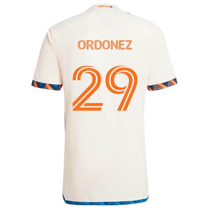 Niño Camiseta Arquímides Ordóñez #29 Blanco Naranja 2ª Equipación 2024/25 La Camisa Chile