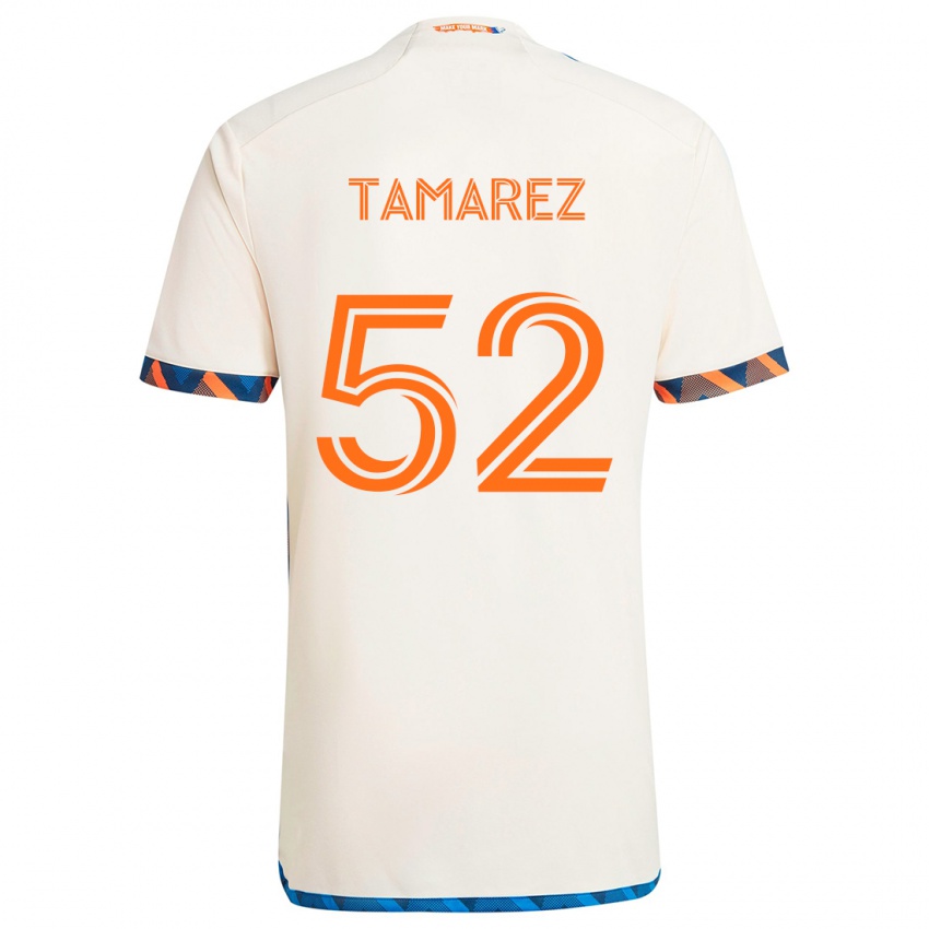 Niño Camiseta Lucas Tamarez #52 Blanco Naranja 2ª Equipación 2024/25 La Camisa Chile