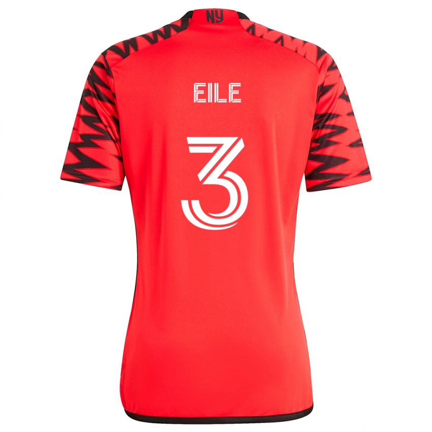 Niño Camiseta Noah Eile #3 Rojo Negro Blanco 2ª Equipación 2024/25 La Camisa Chile