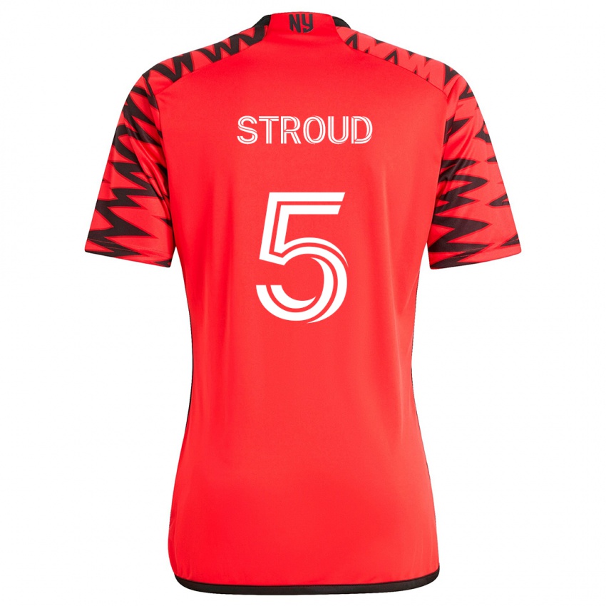 Niño Camiseta Peter Stroud #5 Rojo Negro Blanco 2ª Equipación 2024/25 La Camisa Chile