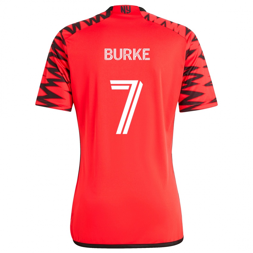 Niño Camiseta Cory Burke #7 Rojo Negro Blanco 2ª Equipación 2024/25 La Camisa Chile