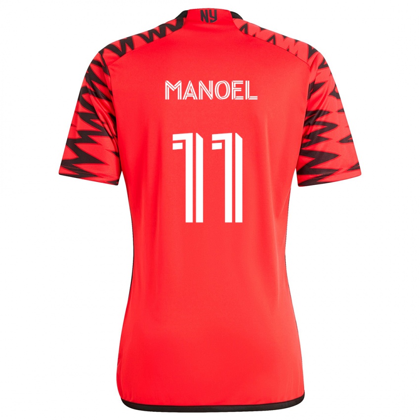 Niño Camiseta Elias Manoel #11 Rojo Negro Blanco 2ª Equipación 2024/25 La Camisa Chile