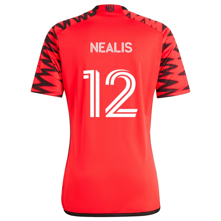 Niño Camiseta Dylan Nealis #12 Rojo Negro Blanco 2ª Equipación 2024/25 La Camisa Chile