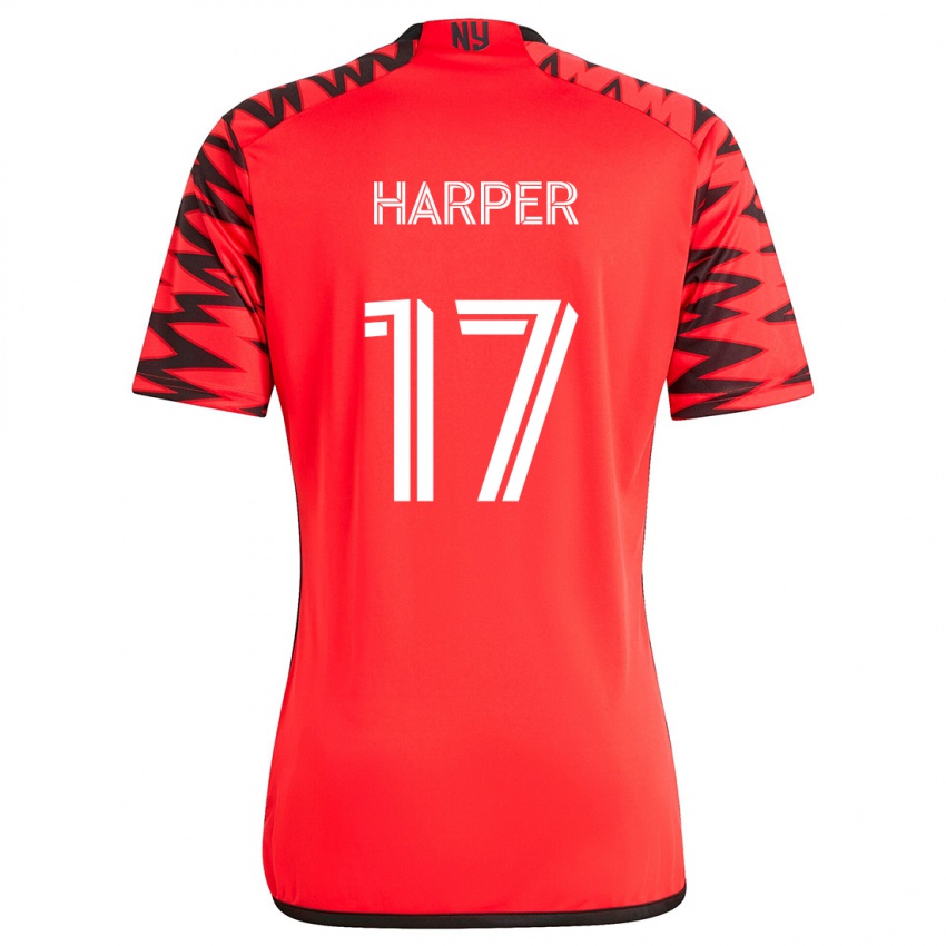 Niño Camiseta Cameron Harper #17 Rojo Negro Blanco 2ª Equipación 2024/25 La Camisa Chile