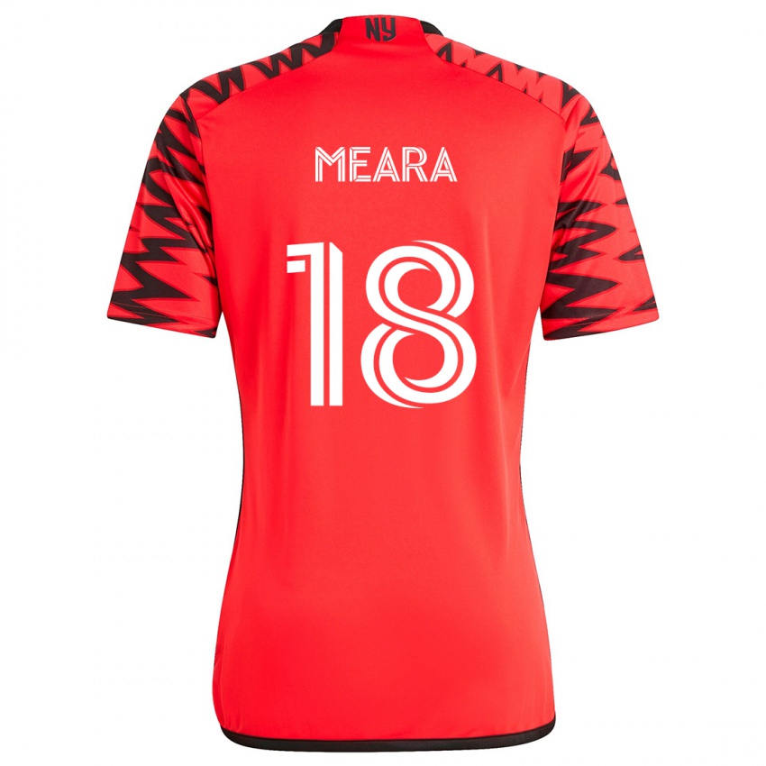 Niño Camiseta Ryan Meara #18 Rojo Negro Blanco 2ª Equipación 2024/25 La Camisa Chile