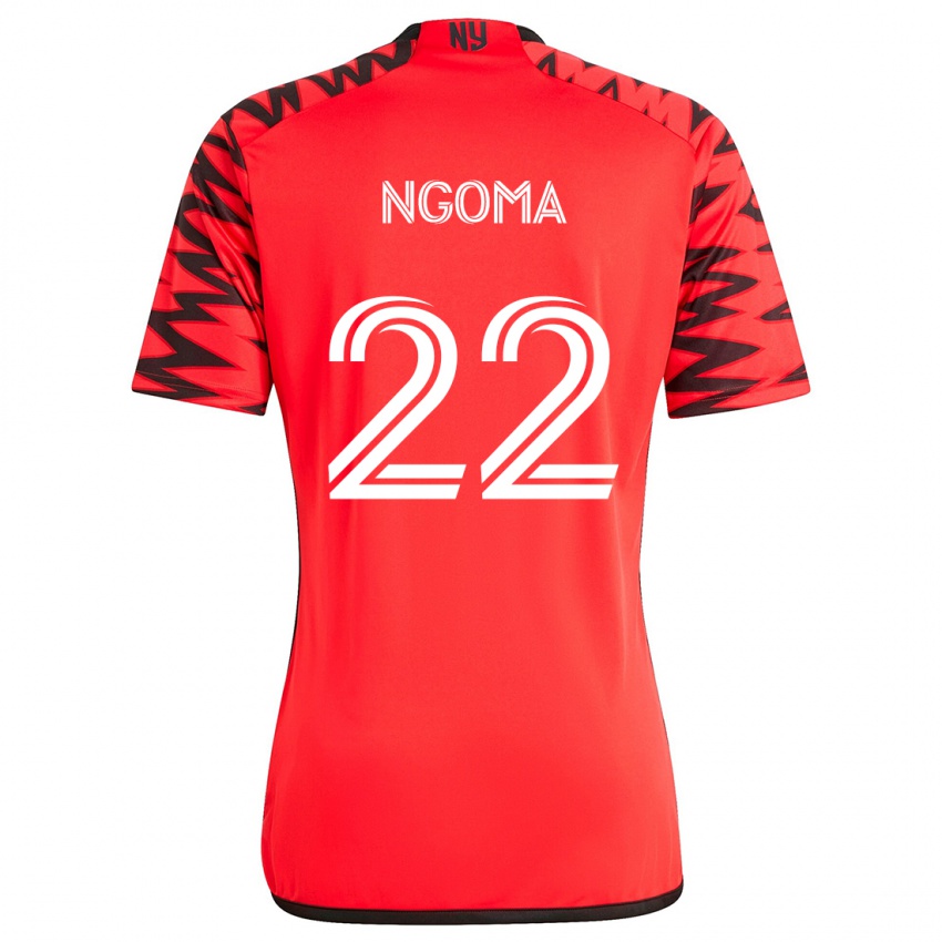 Niño Camiseta Serge Ngoma #22 Rojo Negro Blanco 2ª Equipación 2024/25 La Camisa Chile