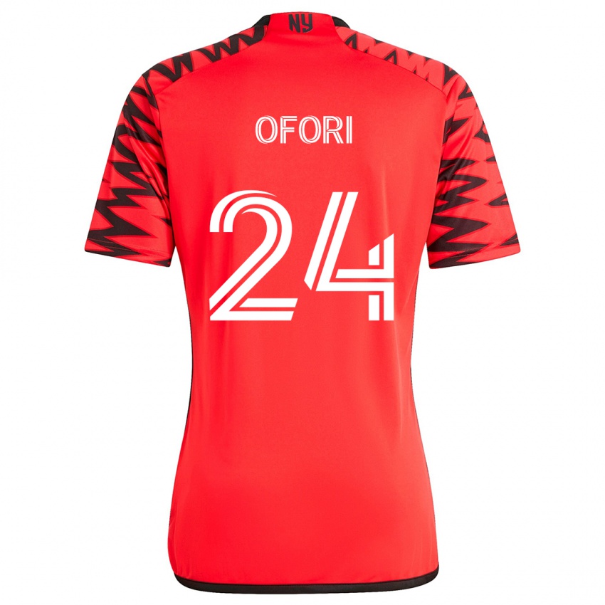 Niño Camiseta Curtis Ofori #24 Rojo Negro Blanco 2ª Equipación 2024/25 La Camisa Chile