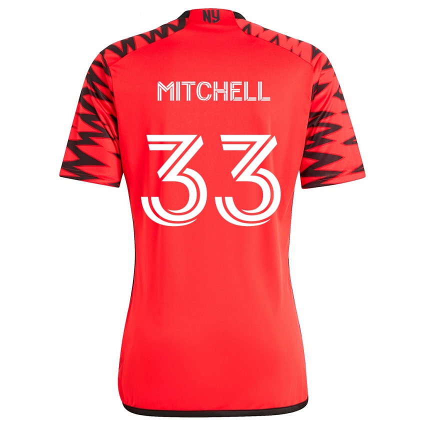 Niño Camiseta Roald Mitchell #33 Rojo Negro Blanco 2ª Equipación 2024/25 La Camisa Chile