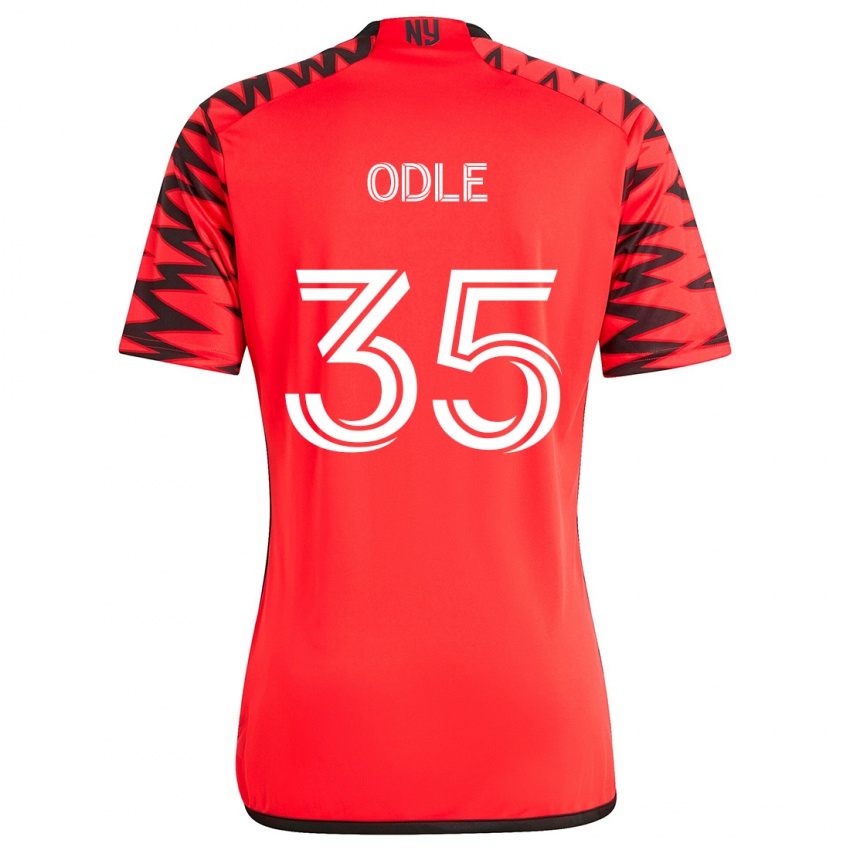 Niño Camiseta Dallas Odle #35 Rojo Negro Blanco 2ª Equipación 2024/25 La Camisa Chile