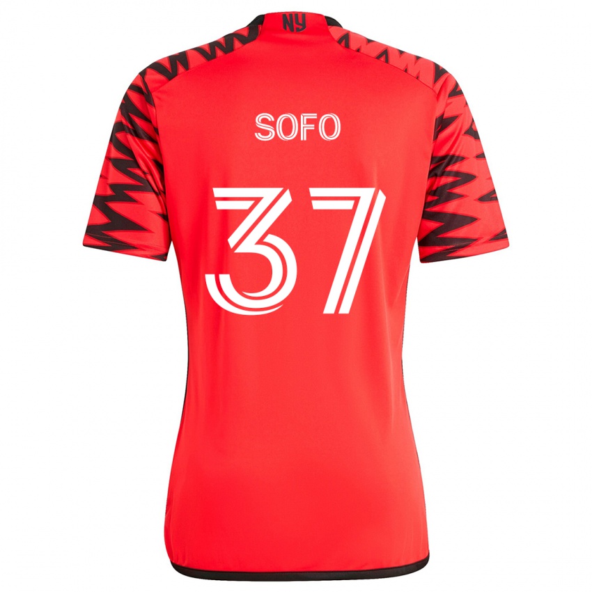 Niño Camiseta Mohammed Sofo #37 Rojo Negro Blanco 2ª Equipación 2024/25 La Camisa Chile