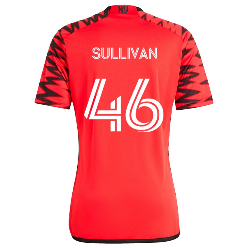 Niño Camiseta Dylan Sullivan #46 Rojo Negro Blanco 2ª Equipación 2024/25 La Camisa Chile