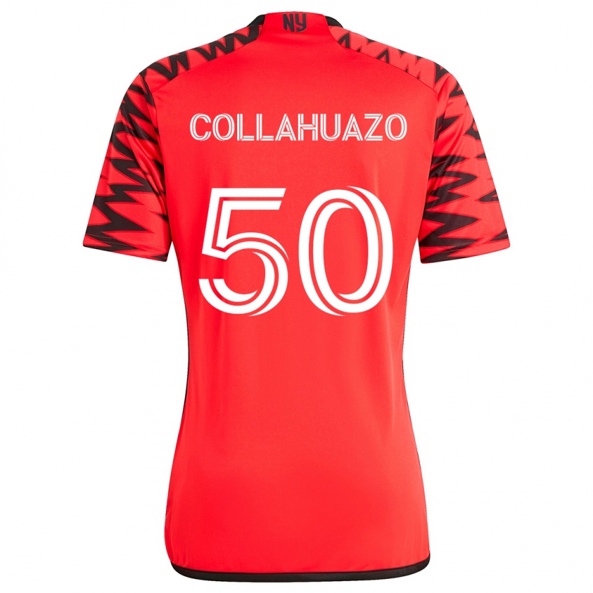 Niño Camiseta Jair Collahuazo #50 Rojo Negro Blanco 2ª Equipación 2024/25 La Camisa Chile