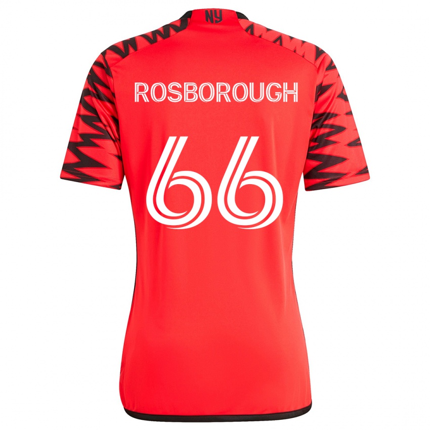 Niño Camiseta Tanner Rosborough #66 Rojo Negro Blanco 2ª Equipación 2024/25 La Camisa Chile