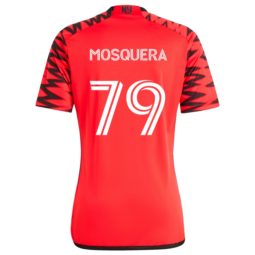 Niño Camiseta Rafael Mosquera #79 Rojo Negro Blanco 2ª Equipación 2024/25 La Camisa Chile