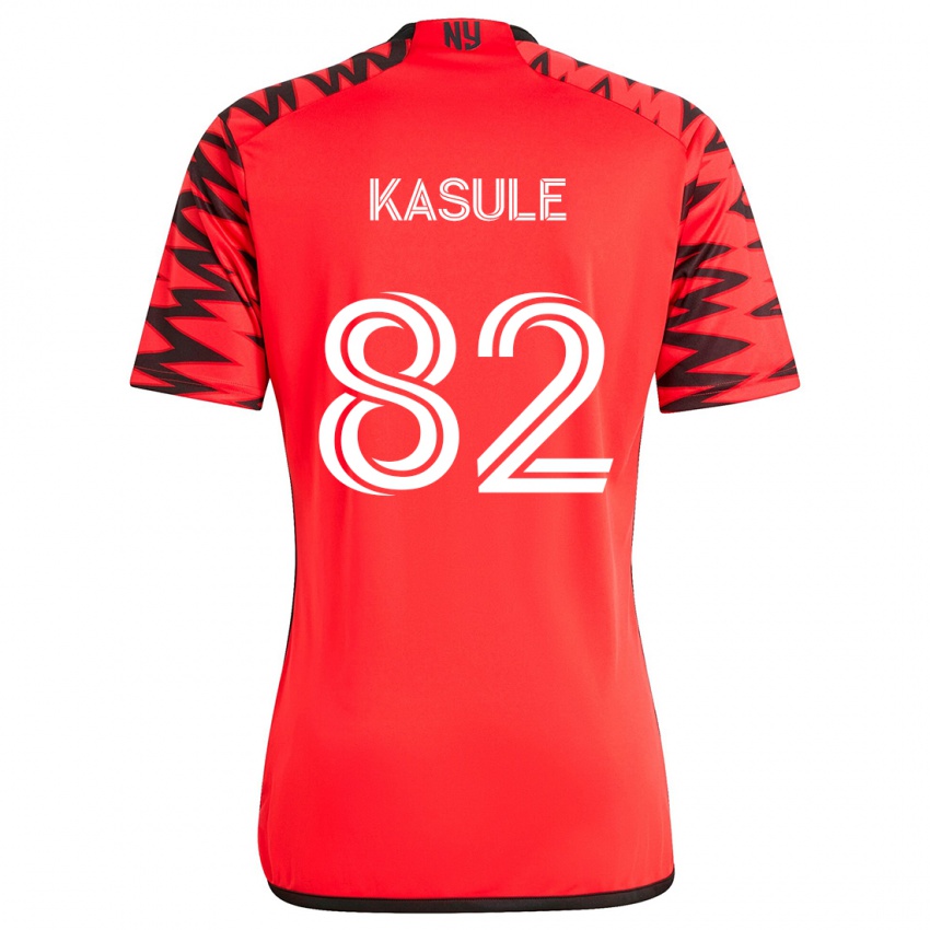 Niño Camiseta Ibrahim Kasule #82 Rojo Negro Blanco 2ª Equipación 2024/25 La Camisa Chile