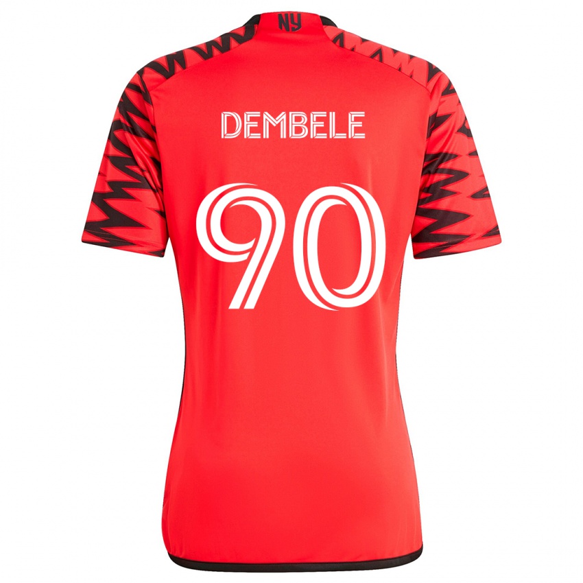 Niño Camiseta Malick Dembele #90 Rojo Negro Blanco 2ª Equipación 2024/25 La Camisa Chile