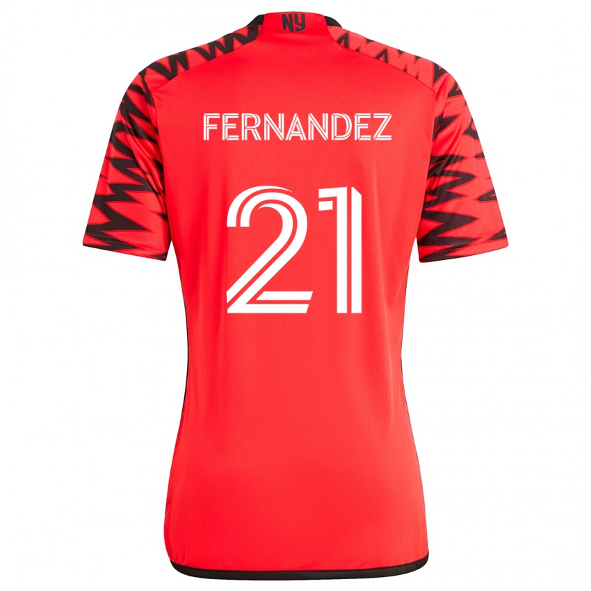 Niño Camiseta Omir Fernandez #21 Rojo Negro Blanco 2ª Equipación 2024/25 La Camisa Chile