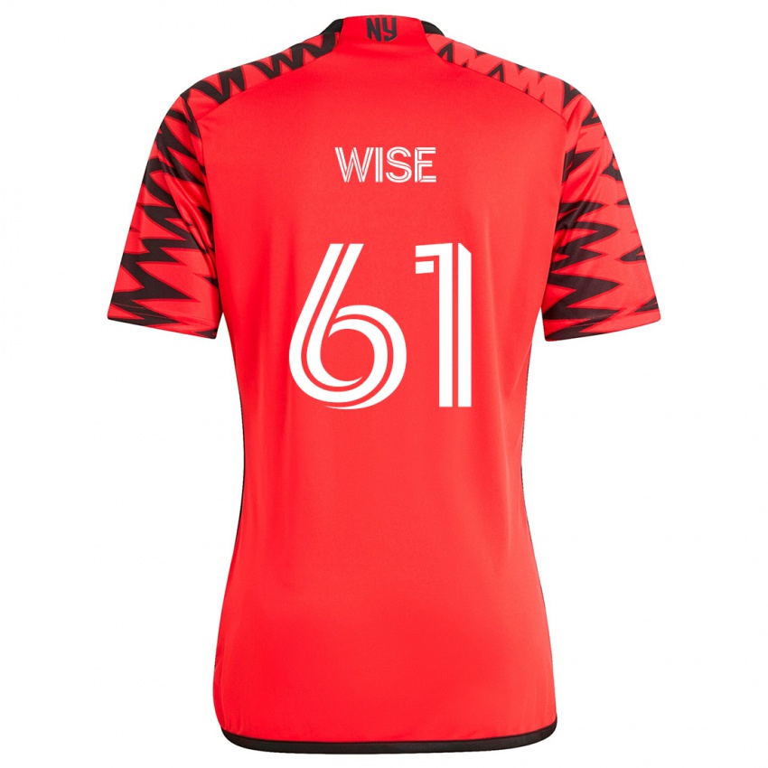 Niño Camiseta Henry Wise #61 Rojo Negro Blanco 2ª Equipación 2024/25 La Camisa Chile