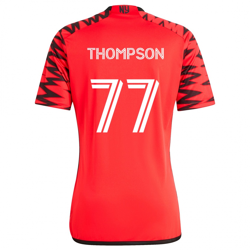 Niño Camiseta Amos Shapiro-Thompson #77 Rojo Negro Blanco 2ª Equipación 2024/25 La Camisa Chile